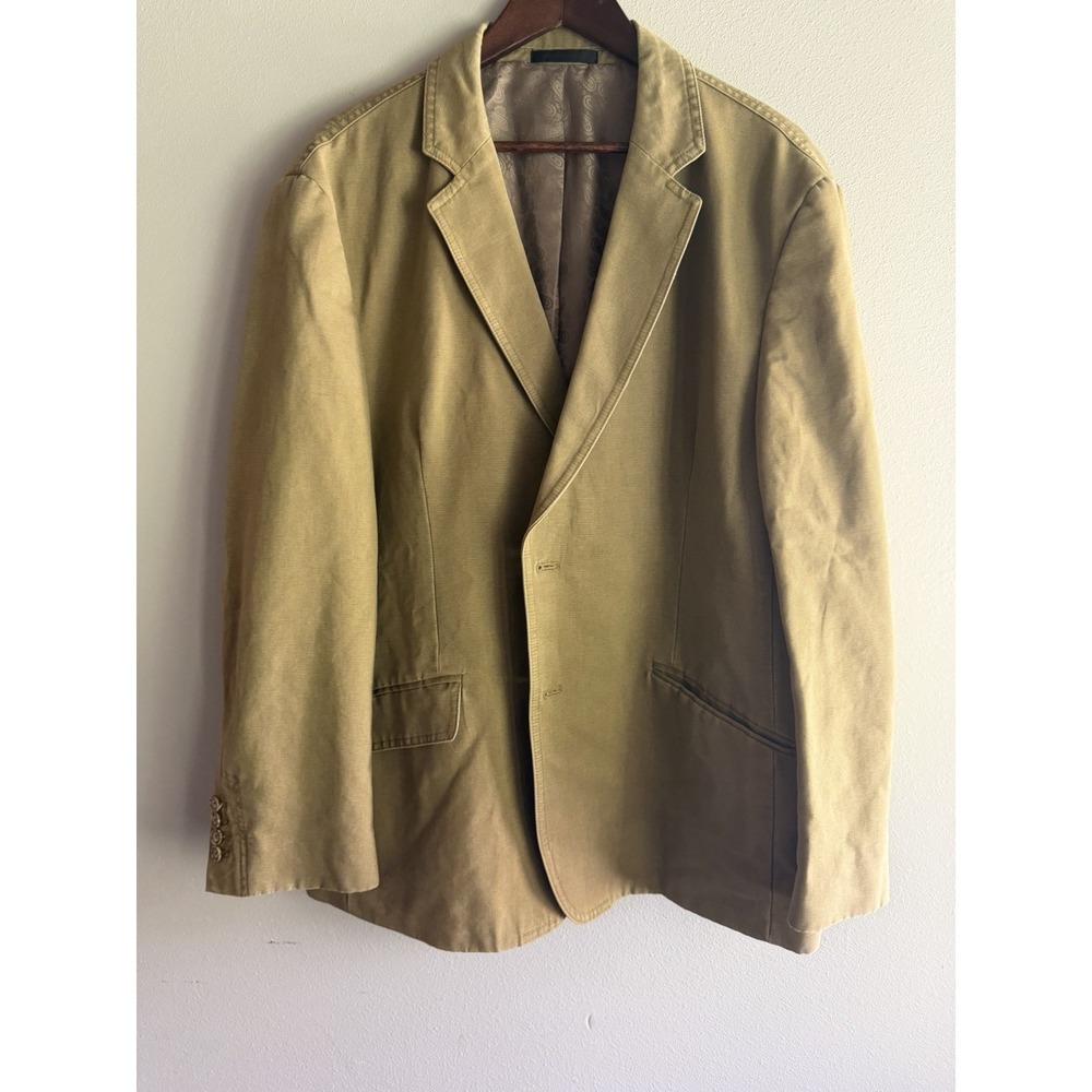 Madison Sport Coat Beige Size 48R  100% Cotton